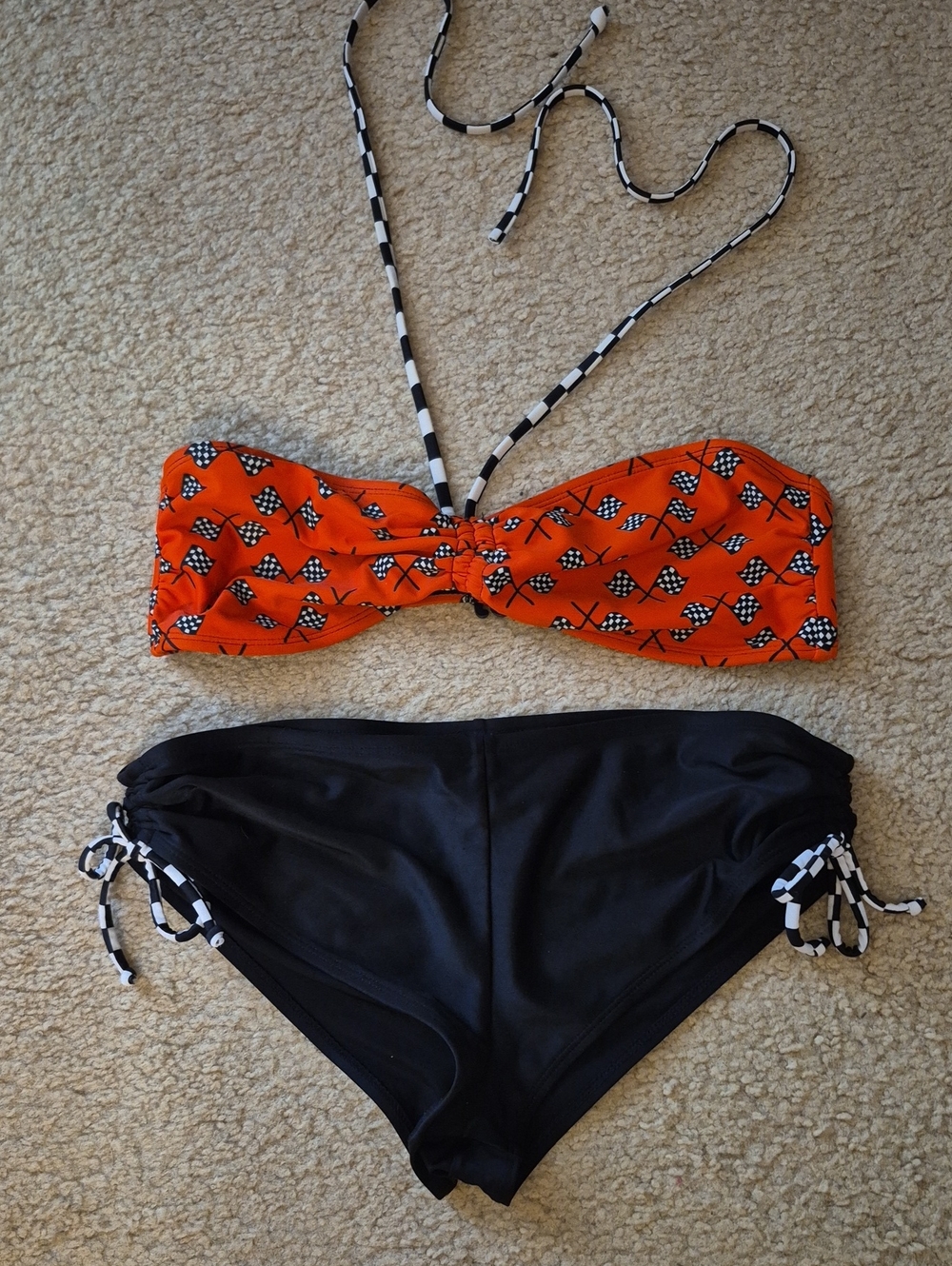 Joe Boxer Orange and Black Two-Piece Swim Set